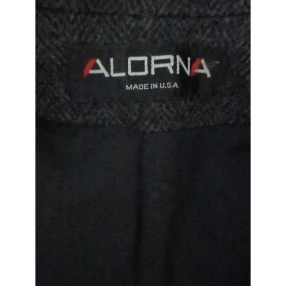 VTG ALORNA Black Wool Blend Double Breated Button Up Fitted Jacket Women size M - Picture 2 of 8